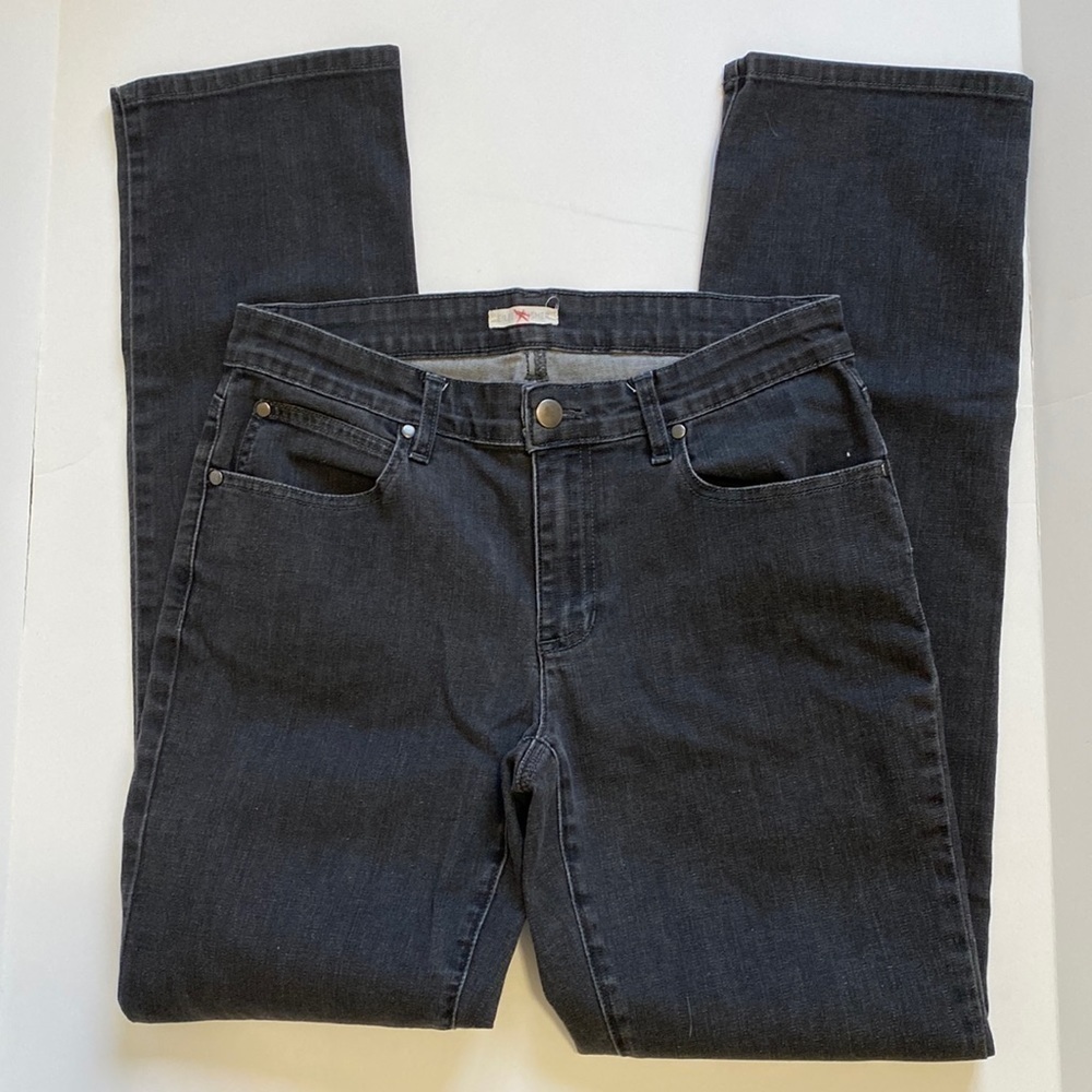 Eileen Fisher Organic Cotton Straight Leg Jeans Mid Rise Black Size 6